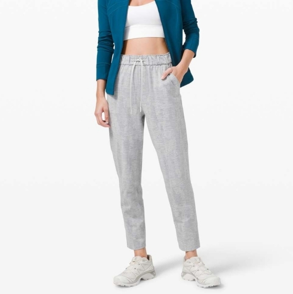 Lululemon Keep Moving Pants 7/8 25" High-Rise Jacquard Silver Drop Vapor Size 10 - Picture 15 of 15